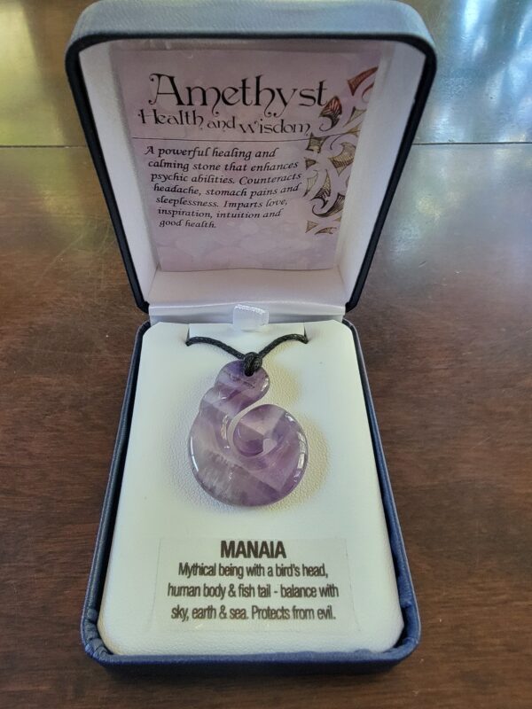 amethyst manaia necklace from new zealand